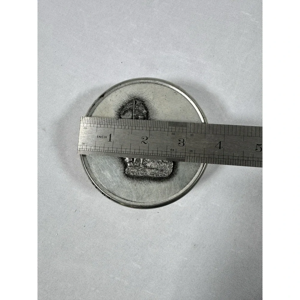 Vintage Metal Tin W/Pewter Golfer Image‎